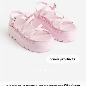 H&M Light Pink Platform Sandals